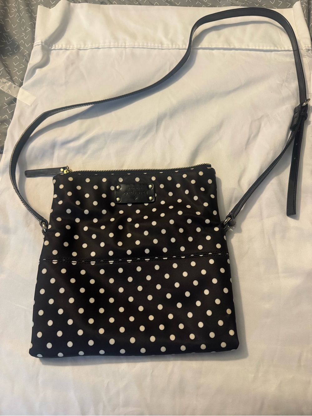 kate spade New York Aleah Black with White Polka Dot Crossbody Bag - Picture 6 of 8